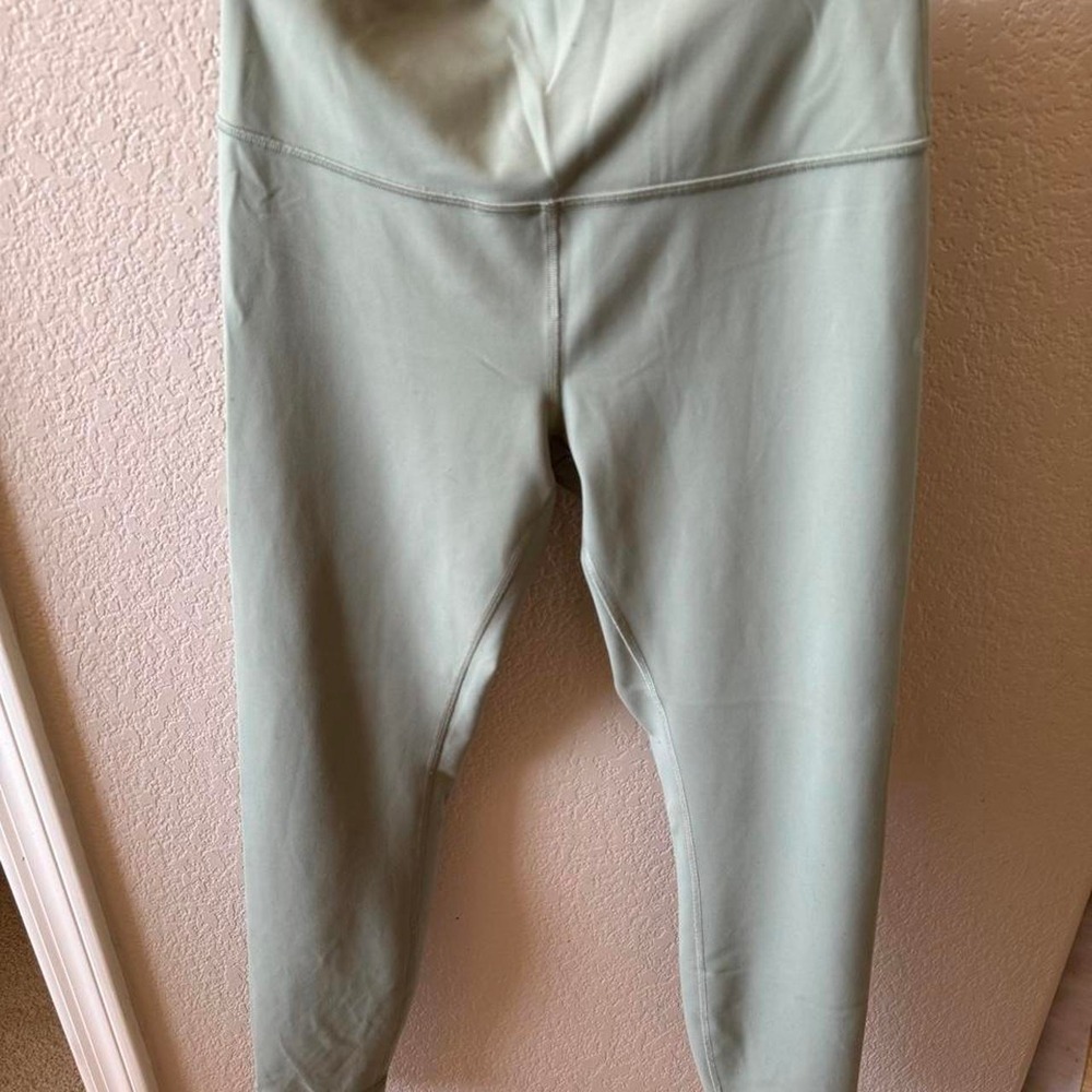 Lululemon Sage Green High Rise Leggings Size 10 Drawcord Athletic Yoga Pants